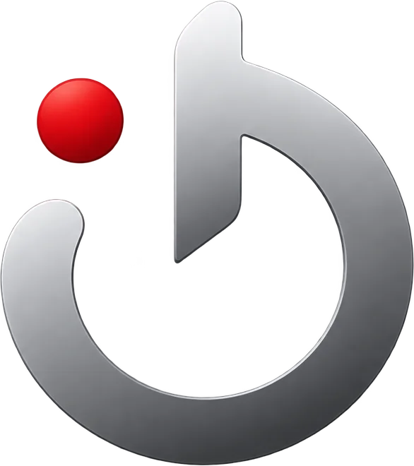 The iNET SYSTEMS mark: a silver power-symbol "i" with a red dot